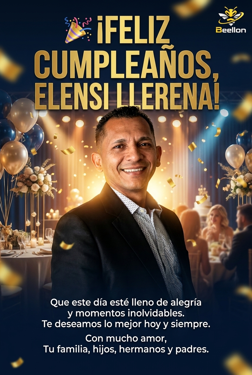 🎉 ¡FELIZ CUMPLEAÑOS, ELENSI LLERENA! 🎉

Que este día esté lleno de alegría y - Beellon CashLike